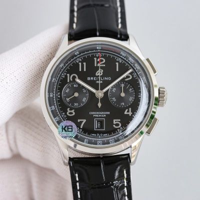 TW Factory Breitling Premier B01 Chrnograph 316L Steel 42mm Asia 7750 Movement Black Dial Watch